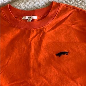VANS WOMENS ORANGE T-SHIRT WITH SKATEBOARD LOGO